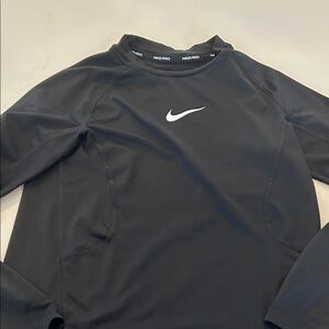 Nike Black Long Sleeve Top with White Logo